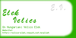 elek velics business card